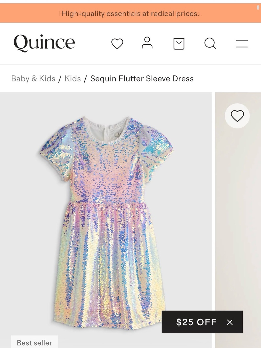 Quince Iridescent Pastel Sequin Flutter Dress